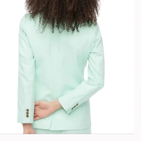 J. Crew Factory Linen Blazer Mint Green Women's sz 12 Classic Preppy Coastal - Picture 8 of 16